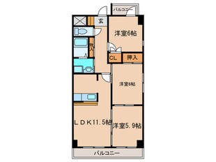 ドリ－ムシティ住吉Ａ棟の物件間取画像